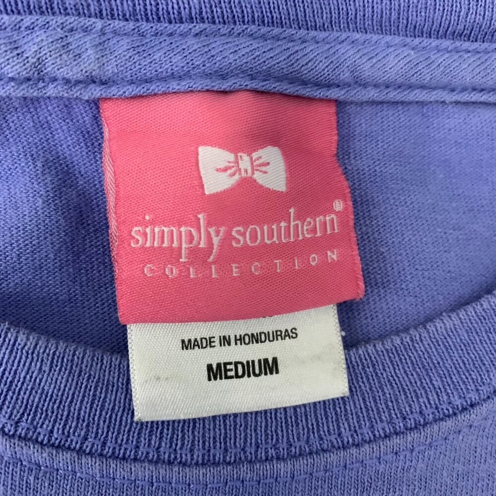 Simply Southern Psalm 46:10 T Shirt M Blue Crewneck Short Sleeve Be Still God - Picture 7 of 7